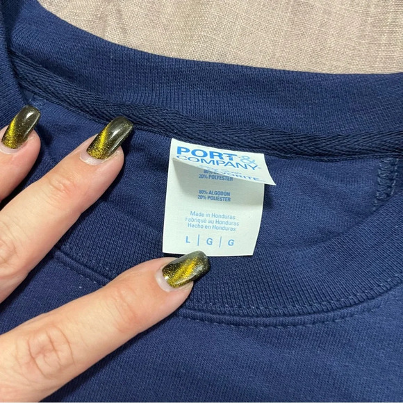 Vintage 90s Duke University Blue Devils Navy Blue Crewneck Sweatshirt Size Large - Picture 4 of 6